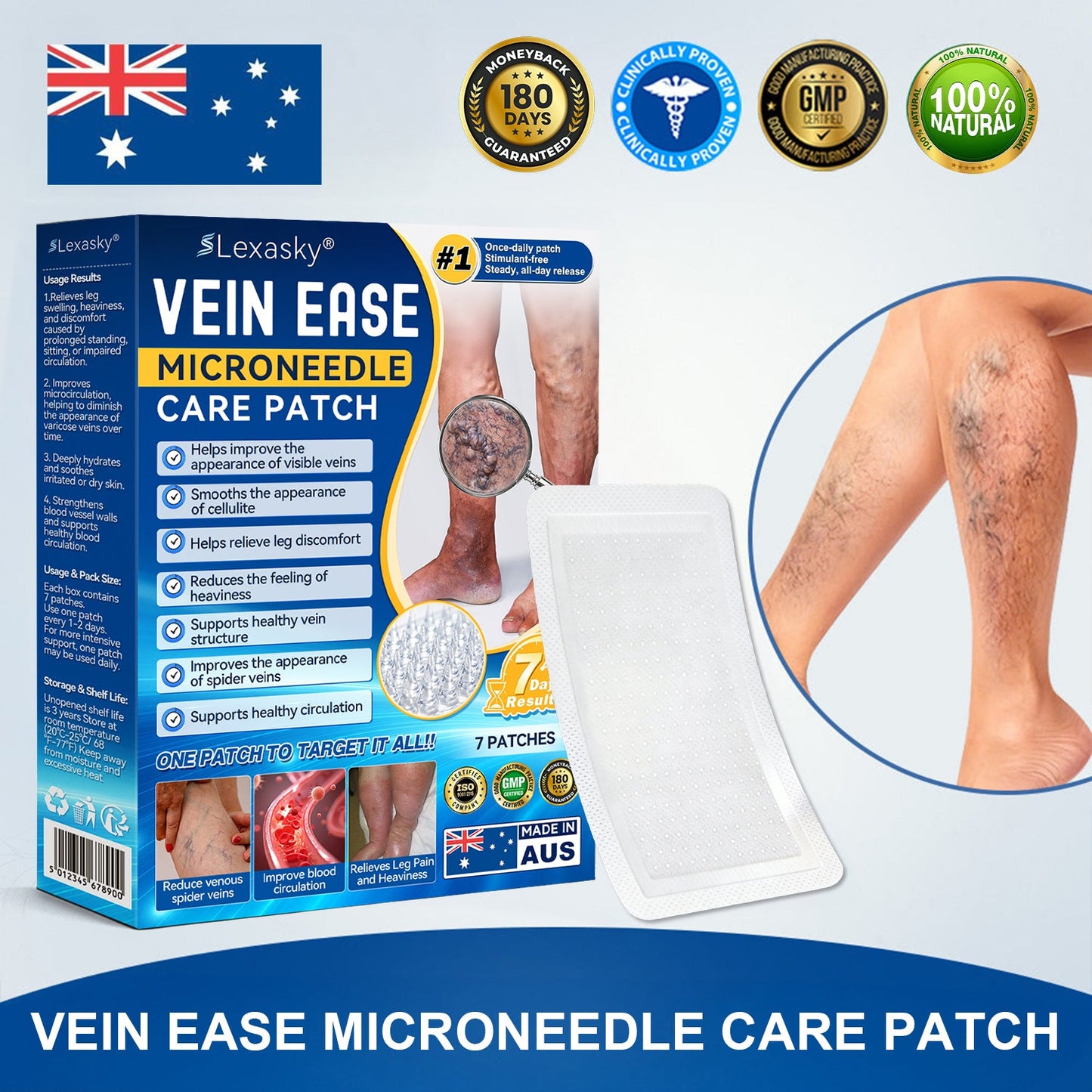 🇦🇺👨‍⚕️✅✅Lexasky® VEIN EASE MICRONEEDLE CARE PATCH⚡Instant Relief, Long-Term Results
