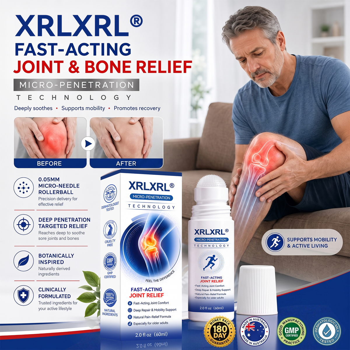 XRLXRL®🦵 NEXT-GENERATION ORTHOPEDIC RECOVERY TECHNOLOGY 0.05mm Micro-Needle Bone & Joint Recovery Roller