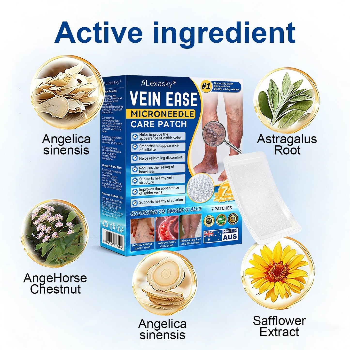 🇦🇺👨‍⚕️✅✅Lexasky® VEIN EASE MICRONEEDLE CARE PATCH⚡Instant Relief, Long-Term Results