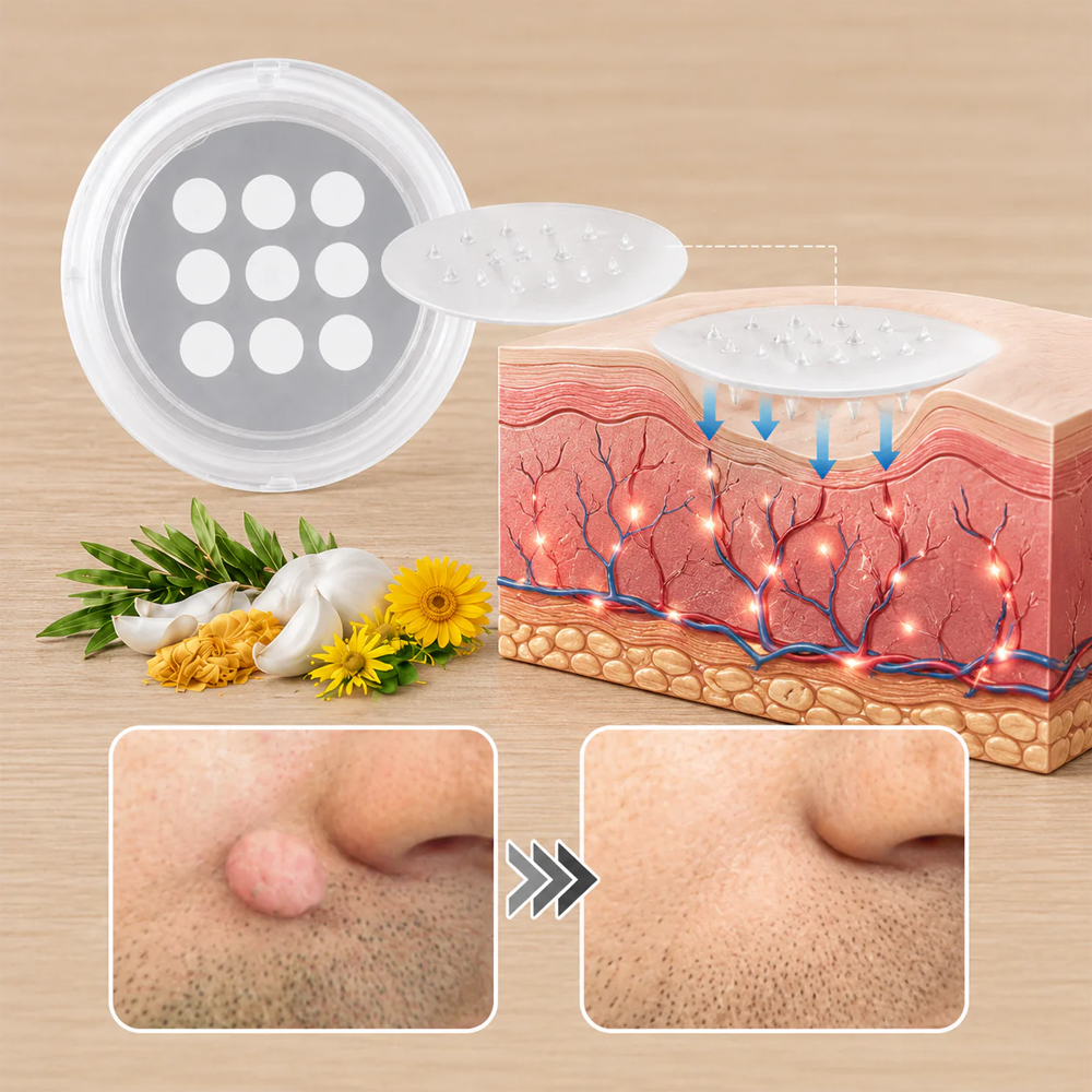 Hiskin ® 2-in-1 Microneedle & Hydrocolloid Patch🍀 | Removes raised moles, acne, flat warts, and skin tags | Helps improve wrinkles, scars, and blemishes | Invisible patches for face and body