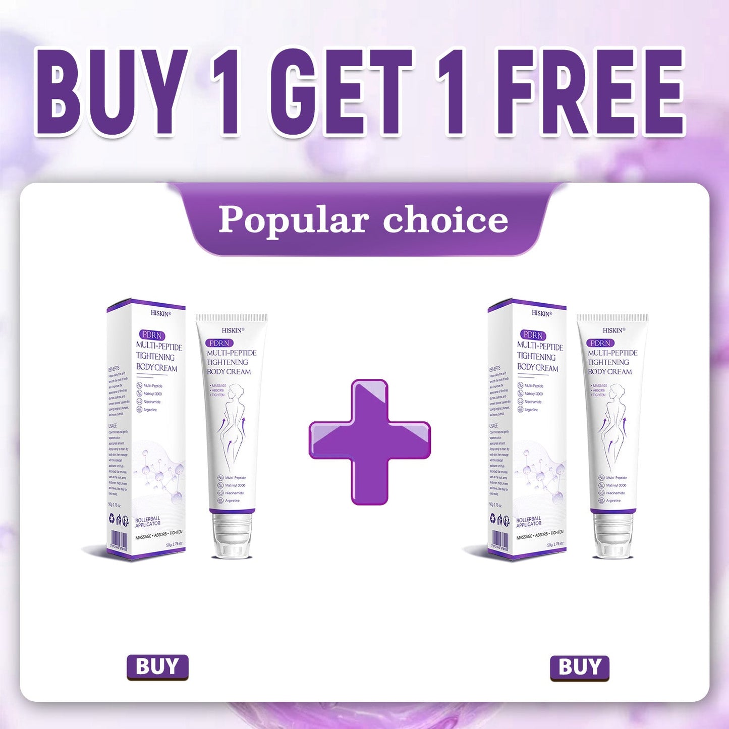 HISKIN® PDRN Multi-Peptide Massaging Body Roller Cream- ✨𝐀𝐧𝐭𝐢-𝐚𝐠𝐢𝐧𝐠, Hydrating, Skin Firming & Lifting, Skin Repair, Even Tone, Acne and Dark Spot Treatment, Wart and Mole Removal, and Psoriasis Relief