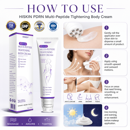 𝐇𝐈𝐒𝐊𝐈𝐍® 𝐏𝐃𝐑𝐍 𝐌𝐮𝐥𝐭𝐢-𝐏𝐞𝐩𝐭𝐢𝐝𝐞 𝐌𝐚𝐬𝐬𝐚𝐠𝐢𝐧𝐠 𝐁𝐨𝐝𝐲 𝐑𝐨𝐥𝐥𝐞𝐫 𝐂𝐫𝐞𝐚𝐦- Anti-aging, Hydrating, Skin Firming & Lifting, Skin Repair, Even Tone, Acne and Dark Spot Treatment, Wart and Mole Removal, and Psoriasis Relief.
