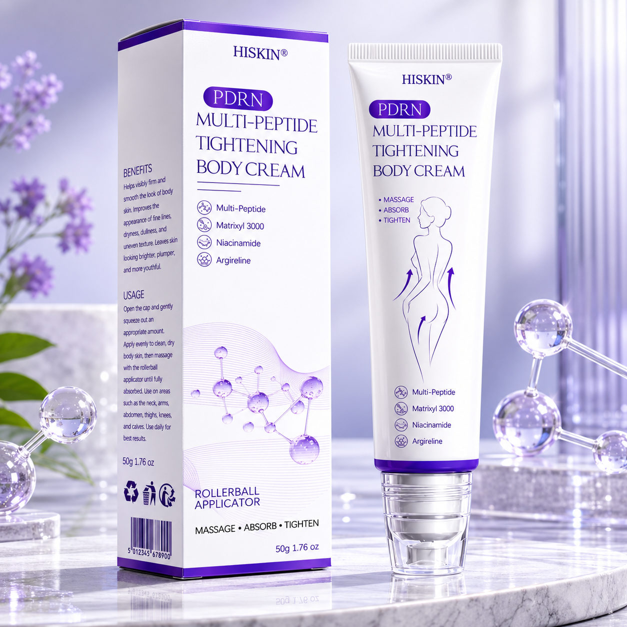 𝐇𝐈𝐒𝐊𝐈𝐍® 𝐏𝐃𝐑𝐍 𝐌𝐮𝐥𝐭𝐢-𝐏𝐞𝐩𝐭𝐢𝐝𝐞 𝐌𝐚𝐬𝐬𝐚𝐠𝐢𝐧𝐠 𝐁𝐨𝐝𝐲 𝐑𝐨𝐥𝐥𝐞𝐫 𝐂𝐫𝐞𝐚𝐦- Anti-aging, Hydrating, Skin Firming & Lifting, Skin Repair, Even Tone, Acne and Dark Spot Treatment, Wart and Mole Removal, and Psoriasis Relief.
